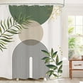 thumbnail image 2 of Boho Sage Green Shower Curtain, Abstract Century Modern Bathroom Curtain, Gold Leaves Plant Olive Grey Minimalist Bathroom Decor Bath Curtain12 Pack Hooks 72"W x 72"L (Pack of 1), 2 of 6