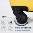 thumbnail image 5 of 3 Piece Luggage Sets, ABS Lightweight Suitcase(20/24/28), Carry on Hard-Shell Luggage with 2 Hooks, Telescopic Handle, Spinner Wheels and TSA Lock, Yellow, 5 of 9