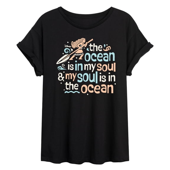 Moana - Ocean In My Soul - Juniors Oversized Graphic T-Shirt
