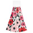 thumbnail image 7 of Yayeee Kitchen Hanging Hand Towels Set of 2 with Loop Bathroom Absorbent Tie Towel, Pink and Red Flowers, 7 of 7