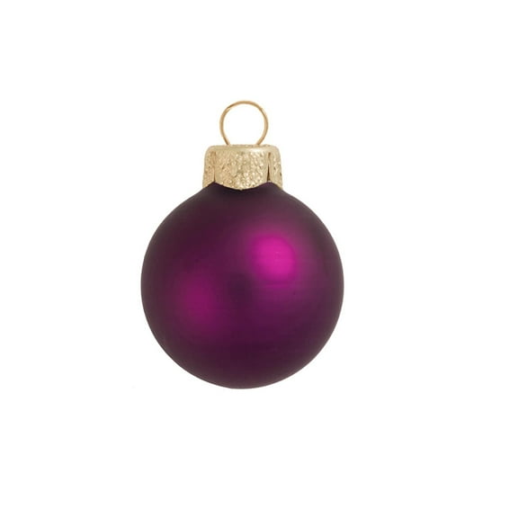 28ct Matte Pink Berry Glass Ball Christmas Ornaments 2" (50mm)