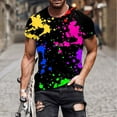 thumbnail image 2 of Mens Tall T Shirts V Neck Short/long Sleeve Big & Tall Summer Vacation Tops Regular Fit Printing Crew Neck Casual Summer Beach Basic Tops, 2 of 5