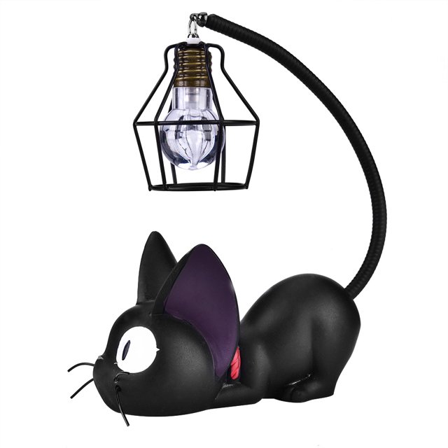 Jadeshay Adornos De Lámpara De Escritorio Led De Gato De Luz Nocturna De Resina Con Regalo De Decoración Del Hogar De Pantalla (ojos Negros) Jadeshay moderno