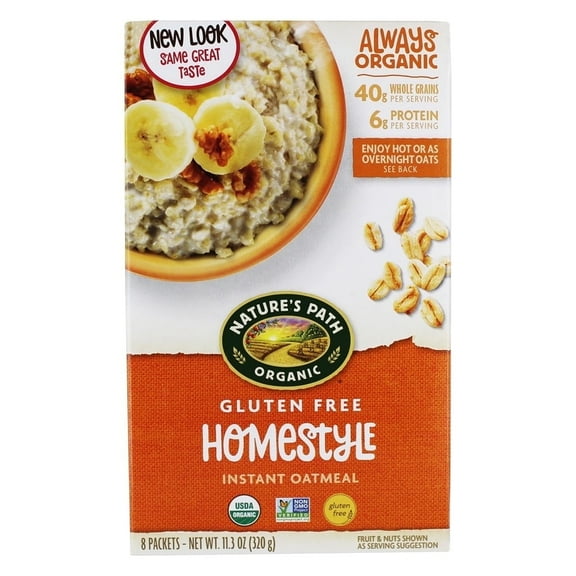 Nature's Path Organic Instant Oatmeal Homestyle 8 Packets 11.3 oz Pack of 2