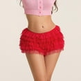 thumbnail image 2 of Bloomers for Women! Audhol Ladies Lolita Cute Ruffles Similar To Skirts Ruffle Shorts Red XL, 2 of 8