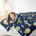 thumbnail image 4 of Homewish Cartoon Helicopter Print Queen Comforter Set, Dreamy Stars Galaxy Bedding Sets, Teens Kids Boys Girls Reversible Bedding Comforter Set, Microfiber Bedroom Decor, 3-Piece, 4 of 8