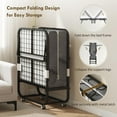 thumbnail image 4 of Demi Bonn 78.75" x 35.5" Folding Bed with 4.9" Thickness Mattress, Twin Size Steel Frame, Portable Roll-Away Bed for Adults, Strong Steel Construction, Black, 4 of 7