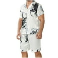 thumbnail image 5 of Dovford Men's 100% Silk Pajamas Set Short Sleeve Fashion Print Sleepwear 2PC Luxury Silk Sleepwear Button-Down PJ Set 2024, 5 of 6