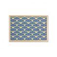 thumbnail image 1 of Art Deco Wall Art with Frame, Repetitive Abstract Modern Age Design Ideas Bicolored Leaves Print, Printed Fabric Poster for Bathroom Living Room, 35" x 23", Yellow Blue, by Ambesonne, 1 of 2