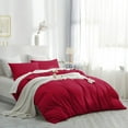 thumbnail image 2 of IR Imperial Rooms 3 Piece Duvet Cover Set Soft Microfiber Button Closer Color Red Full All-Season, 2 of 6
