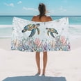 thumbnail image 3 of Beach Towel Sea Turtles Bath Pool Towels Ocean Fish Coral Seagrass Absorbent Beach Towel Soft Large Quick Dry Lightweight Camping Travel Sports Yoga Gym Swim Towels for Adult 35x70 Inch, 3 of 9