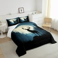 thumbnail image 3 of Elk Deer Comforter Set Twin Moose Bedding Sets ,Hippie Moon Down Comforter Jungle Animal Bed Set Rustic Farmhouse Bedding Comforters & Sets Lodge Cabin Decor,Navy Blue, 3 of 5