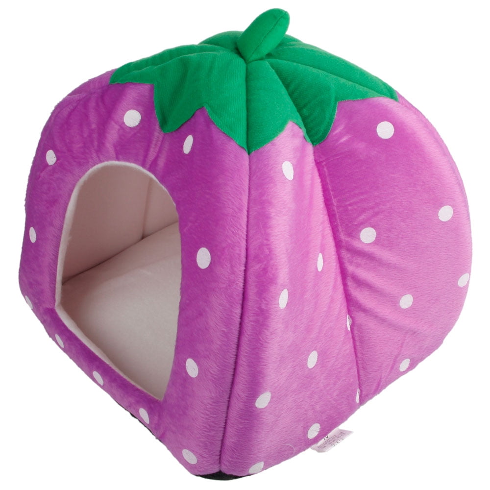 Pet House Super Cute Soft Sponge Strawberry Pet Cat Dog House Bed Dainty Cozy Warm Cushion Basket Tent Cat Cave