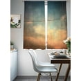 thumbnail image 4 of Teal Orange Ombre Sky Sheer Curtains for Living Room Bedroom Retro Bird Silhouettes Nature Sheer Curtains 72 Inch Long 2 Panels Set Light Filtering Curtain Window Treatments Drapes for Dining Room, 4 of 6