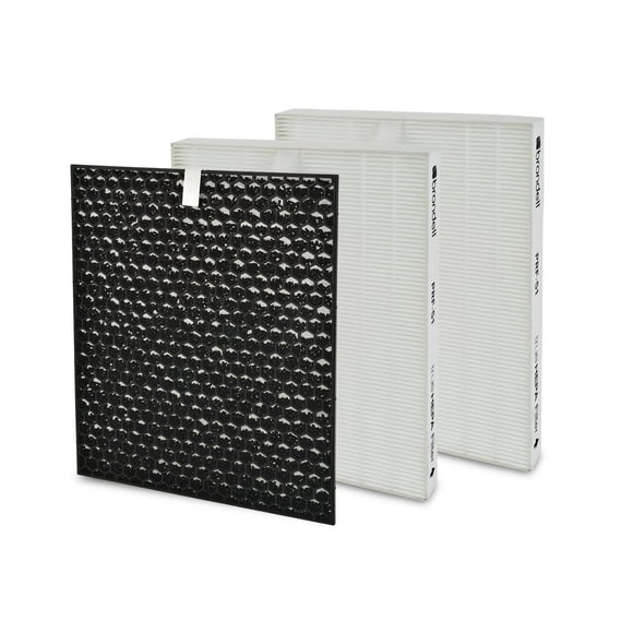 Brondell Air Purifier Replacement Filters for Revive - 1 yr. Standard Filter Pack - 2 True HEPA Filters, 1 Active Carbon Filter - Filters Dust, Smoke, and More. PRF-51