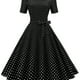 thumbnail image 1 of Vestido Delantero Con Lazo De Lunares, Vestido De Manga Corta Con Cuello Cuadrado Elegante Vintage, Ropa De Mujer, 1 of 4