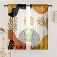 thumbnail image 2 of Boho Curtains 63 Inch Length Mid Century Light Filtering Curtains for Living Room Orange Abstract Leaves Dining Room Curtain Rainbow Modern Geometric Kitchen Curtain Colorful Window Drape 2 Panels, 2 of 6