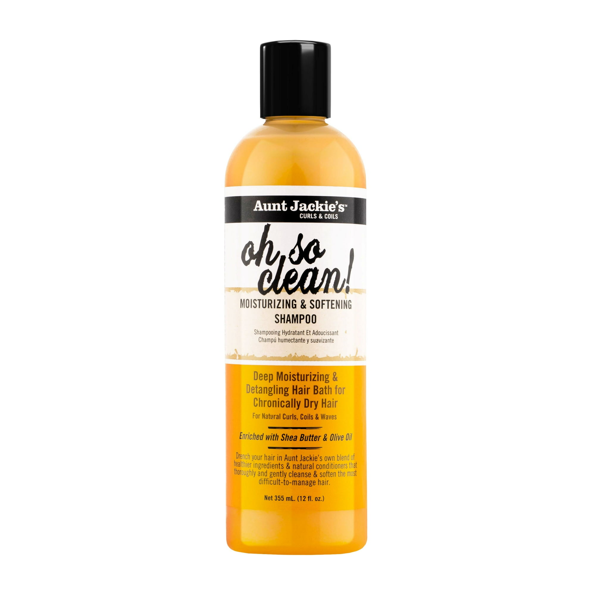 Aunt Jackie's Curls & Coils Oh So Clean Moisturizing & Softening Shampoo, 12 fl oz