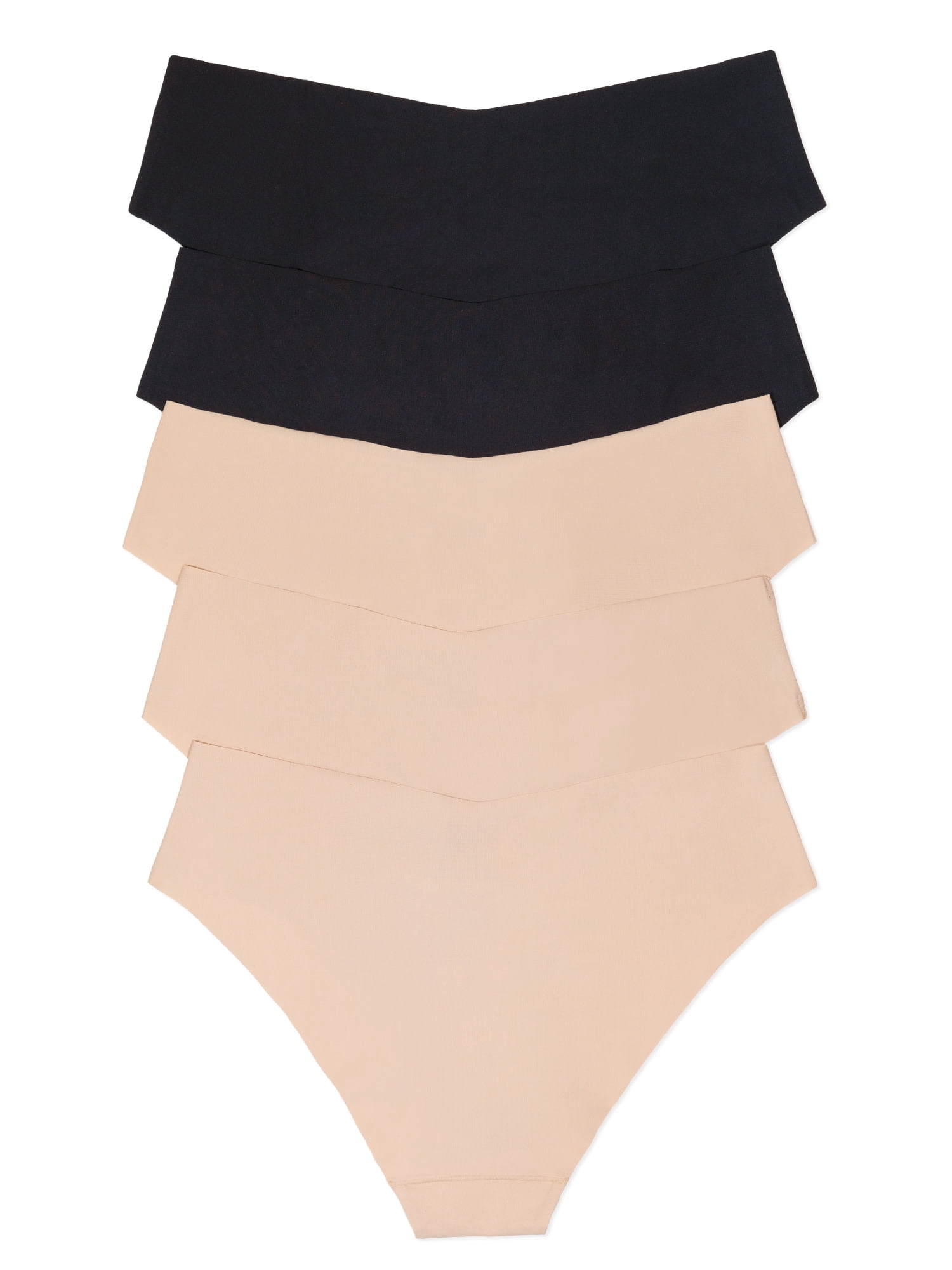 Joyspun Women's No Show Freecut Cheeky Panties, 5-Pack, Sizes XS-3XL