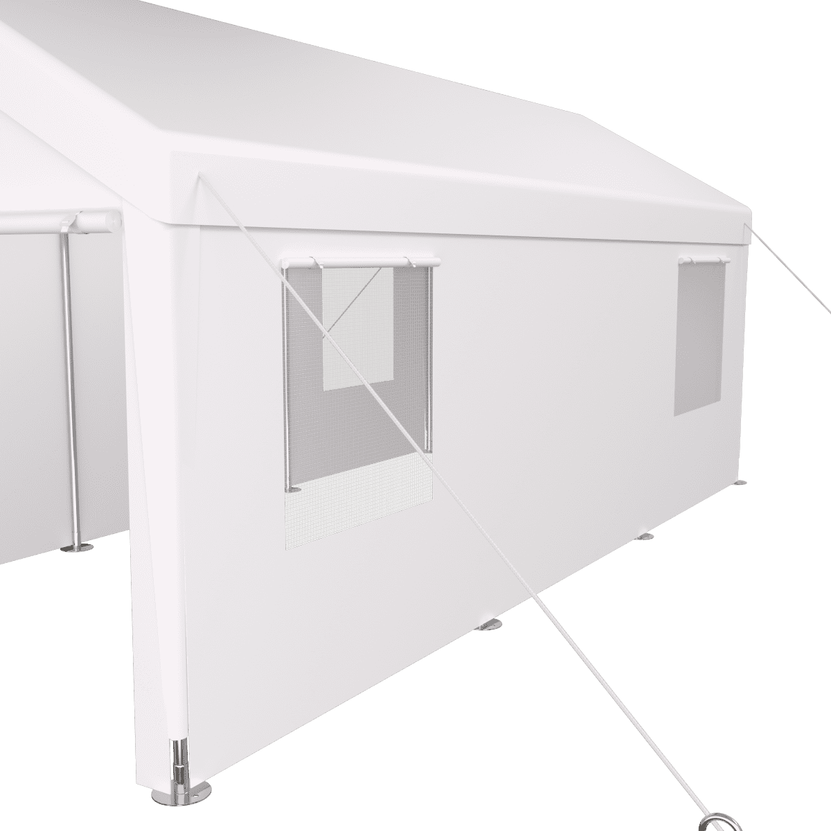 10' x 20' Heavy Duty Portable Carport Garage Canopy with 2 Roll-Up Doors &4 Ventilated Windows White for Car Truck Boat and Garden Tools