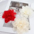 thumbnail image 4 of 100mm Flower Brooches for Women Extra Large Rose Satin Fabric Lapel Pin Dainty Satin Fabric Brooch Big Camellia Flowers for Wedding Party Dance Clothes Accessories Jewelry for Banquet Ceremony, 4 of 12