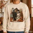thumbnail image 2 of Frankenstein Couple Pumpkin Patch Sweatshirt, Vintage Halloween Fall Festival Sweater, 2 of 9