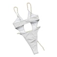 thumbnail image 5 of Womens Chain Bikini Swimsuit Cutout Bathing Suit Slim Fit Stretchable Soft Skin-friendly Beach Pool Swimwear For Ladies,Size:S, 5 of 7