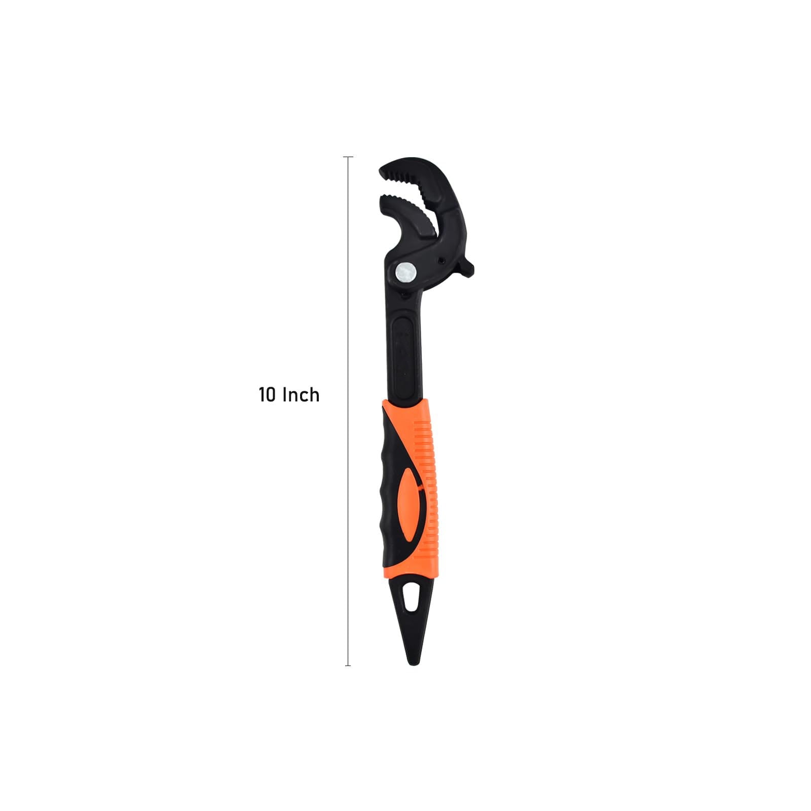 10 Inch Multi-Function Wrench, Universal Wrench, Adjustable Wrench, Pipe Wrench, Live Pipe Wrench, Plumber Wrench, Orange-Black