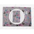 thumbnail image 1 of S4Sassy Gray Artistic Butterfly Printed Dining Room Reversible Tablemats With Napkins set, 1 of 3