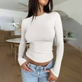thumbnail image 6 of Summer Tops for Women Spandex Shirt Women Stretchy Shirts for Tops Spandex T Shirt Pack Women's Athletic Top T Shirts Loose Casual Casual ’ s Slim White XL, 6 of 7
