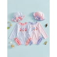 thumbnail image 3 of BemeyourBBs Toddler Baby Girl Swimsuit Infant Bathing Suit One-Piece Swimsuits with Sun Hat Set Long Sleeve Rash Guard Swimwear Ice Cream Zipper Summer Beach Wear, 3 of 9