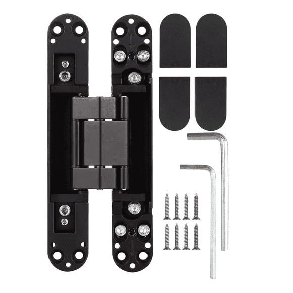 Decoracion Bisagra Metálico Oculta Para Puerta Ajustable 3d 180° Negra