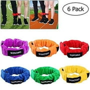 WINOMO 3 Legged Race Bands Elastic Tie Rope Straps Birthday Party Games for Kids Legged Race Game Carnival Field Day Backyard and Relay Race Game Christmas game