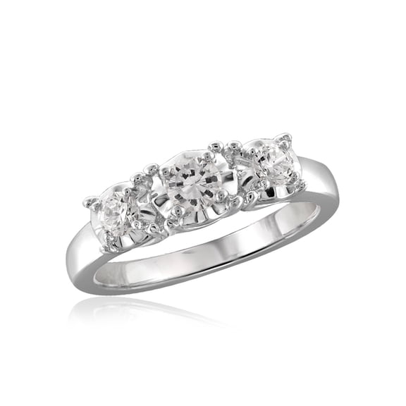 Diamonice 0.925 Sterling Silver 1.00 Carat White Cubic Zirconia Ring for Women | Cubic Zirconias for Everyday Womens Wear