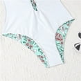thumbnail image 3 of Aayomet Womens Plus Size Swimsuit Color Block Swimsuits Scoop Neck Tummy Control Padded Swimwear,Blue L, 3 of 5