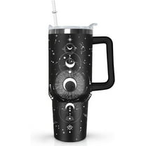 40 oz Bat Coffee Mug Cup Vacuum Insulated Travel Tumbler with Handle Lid and Straw,Gothic Gifts,Halloween Accessories Stuff