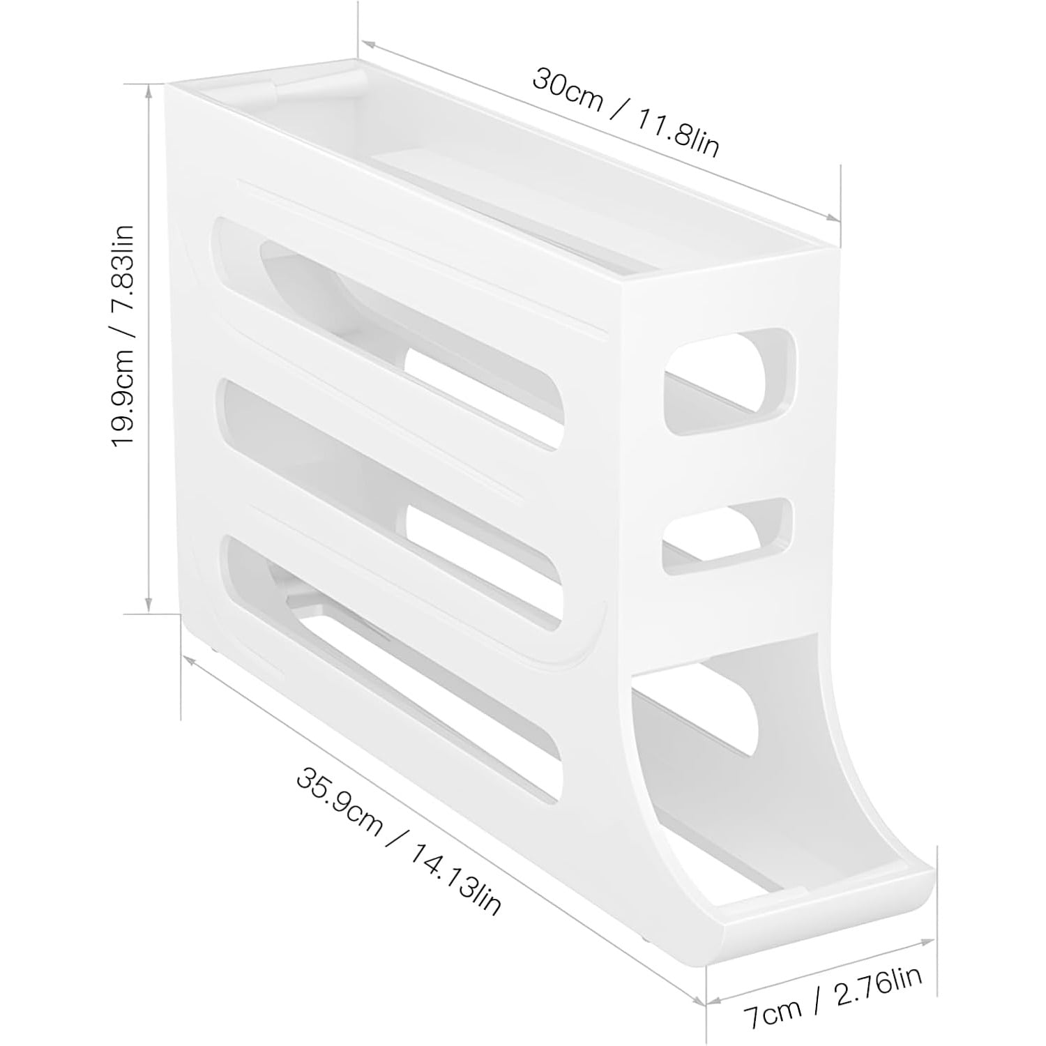 Egg Dispenser Automatic Rolling Egg Tray Organizer, Space Saving Refrigerator Egg Roller, Holds 28 Eggs Simultaneously，Works in The Refrigerator,Kitchen,Cabinets,and Dining Table (Grey)