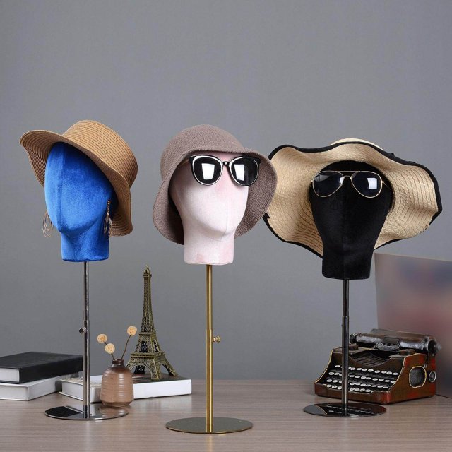 facefd Mannequin Head Model Velvet Stable for Hair Hairpieces Stand Rack Salon