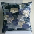 thumbnail image 4 of Decorative Pillow Covers, Silver Decorative Sofa Pillow Covers 16x16 inch (40x40 cm), Silk Pillowcases, Abstract, Modern Throw Pillows For Couch - Glamorous Blocks, 4 of 4