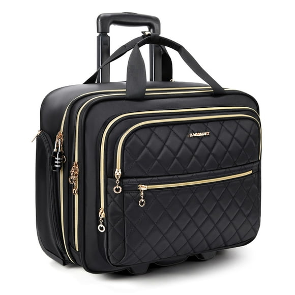 BAGSMART Women's Rolling Laptop Bag for 15.6 Inch Laptop, Underseat Carry-On Luggage with TSA Lock, Wheeled Computer Briefcase for Travel Work Busine