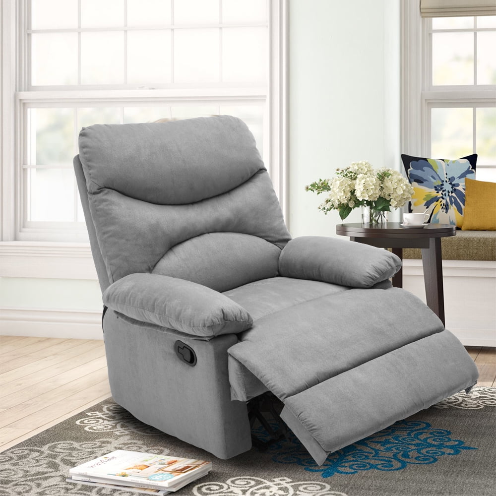 Alwalue Manual Fabric Recliner with Massage and Heat, Gray