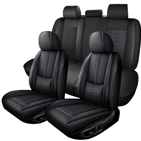 Fit for VOLKSWAGEN JETTA 2010 Seat Cover, Leather Full Set of 5 Seats With Lumbar Support Beautify Interior, Black Car Seat Covers, GLI is not suitable, Beautify the Interior of Old Cars