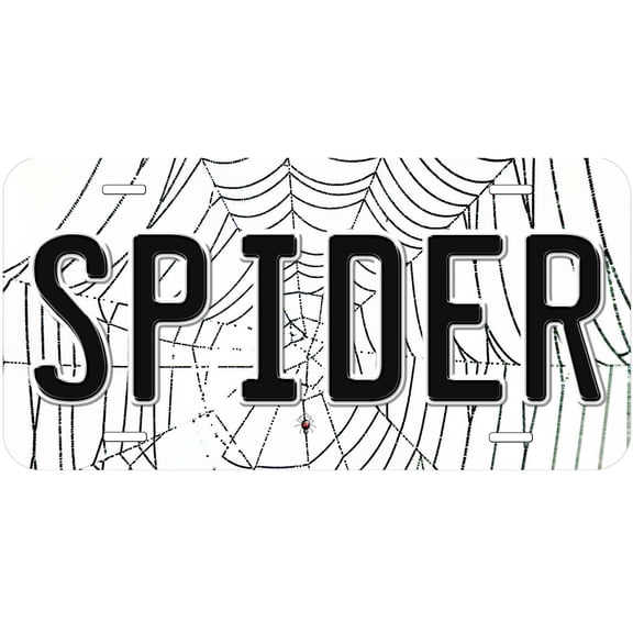 Spider Web Novelty Car Auto License Plate