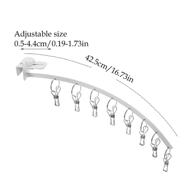 Ltdhehe Functional Windproof Sock Clip Clothesline With 10 Clips Portable Folding Sock Rack Underwear Clothesline Rack Balcony Travel Versatile Slip Clothes Clip
