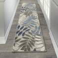 thumbnail image 3 of Nourison Aloha Indoor/Outdoor Tropical Botanical Grey/Blue 2' x 6' Area Rug, (6' x Runner), 3 of 9