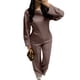 thumbnail image 1 of Conjuntos de Dos Piezas para Mujer, Sudadera, Ropa Informal de Viaje, Chándal de Pierna A , Chándales Cómodos. Marrón M, 1 of 7