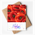 thumbnail image 1 of Red Flowers Corn Bespread Welcome Back Greeting Cards Envelopes Blank, 1 of 3