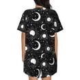 thumbnail image 3 of Bixox Women's Crescent and Stars Printed Pajama Set 2 Piece Lounge Set Top and Shorts Soft Pajamas, Shorts with Pockets, 3 of 7