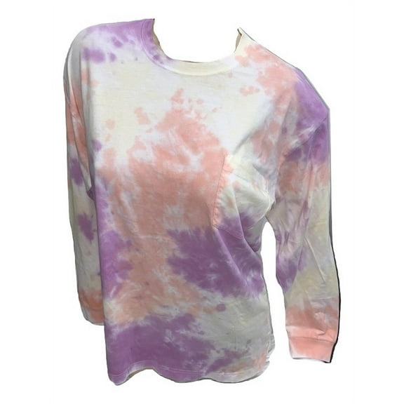 Victoria's Secret Pink Campus Pocket Long Sleeve Tee Color Tie Dye Size Large NWT