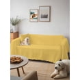 thumbnail image 6 of Pure Yellow Couch Cover for 2 Cushion Couch, Simple Solid Color Washable Love Seat Sofa Covers Slipcover, Throw Sofa Covers for Pets, Furniture Protector 71"x102", 6 of 9